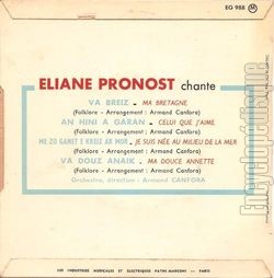 [Pochette de Ma bretagne (liane PRONOST) - verso]