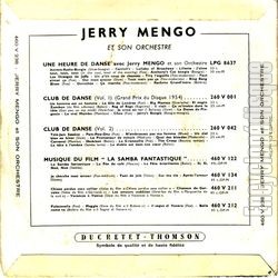 [Pochette de Domani (Jerry MENGO) - verso]