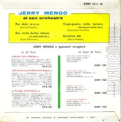 [Pochette de Festival de san Remo 1961 (Jerry MENGO) - verso]