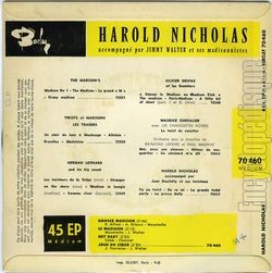 [Pochette de Le madison (Harold NICHOLAS) - verso]