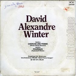 [Pochette de Cherche une femme (David Alexandre WINTER) - verso]