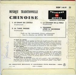 [Pochette de folklore du monde - Chine (DOCUMENT) - verso]