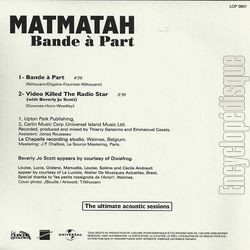 [Pochette de Bande  part (MATMATAH) - verso]