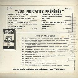 [Pochette de VOS 8 INDICATIFS PRFRS (T.V. (Tlvision)) - verso]