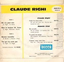 [Pochette de On n’y peut rien (Claude RIGHI) - verso]