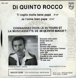 [Pochette de Je t’aime bien papa (Ti voglio molto bene papa) (Di Quinto ROCCO) - verso]