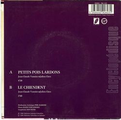 [Pochette de Petits pois lardons (Julien CLERC) - verso]