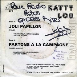 [Pochette de Joli papillon (KATTY-LOU) - verso]