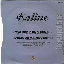 [Pochette de T’aimer pour deux (KALINE) - verso]