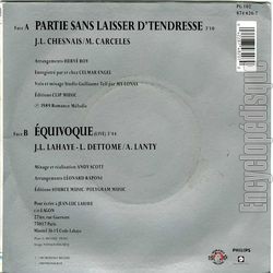 [Pochette de Partie sans laisser d’tendresse (Jean-Luc LAHAYE) - verso]