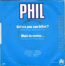 [Pochette de Qui n’a pas son billet ? (PHIL) - verso]