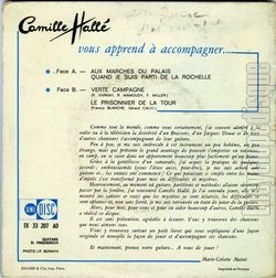 [Pochette de Camille Hall vous apprend  acompagner… (Camille HALL) - verso]