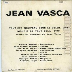 [Pochette de Tout est nouveau sous le soleil (Jean VASCA) - verso]