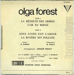 [Pochette de La rvolte des arbres (Olga FOREST) - verso]