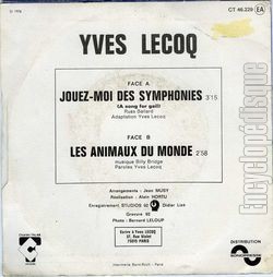 [Pochette de Jouez-moi des symphonies (Yves LECOQ) - verso]