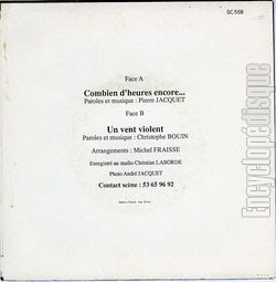 [Pochette de Combien d’heures encore… (Pierre JACQUET) - verso]