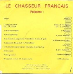 [Pochette de Le chasseur franais prsente… (DOCUMENT) - verso]