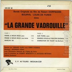 [Pochette de La grande vadrouille (B.O.F.  Films ) - verso]