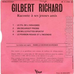 [Pochette de Gilbert Richard raconte  ses jeunes amis les petites btes du XX sicle et le progrs (Gilbert RICHARD) - verso]