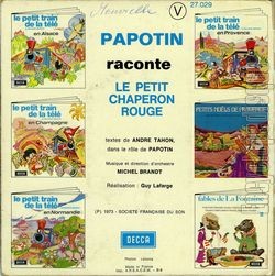 [Pochette de Papotin raconte le petit chaperon rouge (PAPOTIN) - verso]