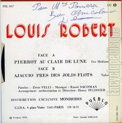 [Pochette de Pierrot au clair de lune (Louis ROBERT) - verso]