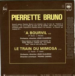 [Pochette de  Bourvil (Pierrette BRUNO) - verso]