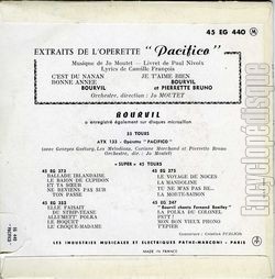 [Pochette de Chante l’oprette  Pacifico  (BOURVIL) - verso]