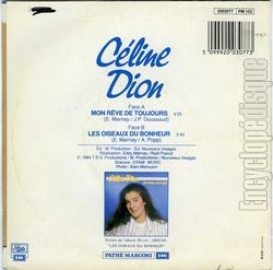 [Pochette de Mon rve de toujours (Cline DION) - verso]