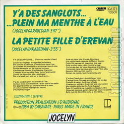 [Pochette de Y’a des sanglots plein ma menthe  l’eau (JOCELYN (2)) - verso]