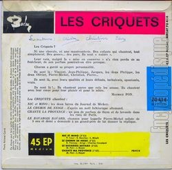 [Pochette de Nic et Mino (Les CRIQUETS) - verso]