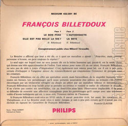 [Pochette de Elle est pas belle la vie ? (Franois BILLETDOUX) - verso]