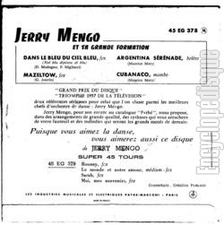 [Pochette de Nel blu di pinto del blu (Jerry MENGO) - verso]