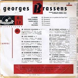 [Pochette de La marine - 2me srie (Georges BRASSENS) - verso]