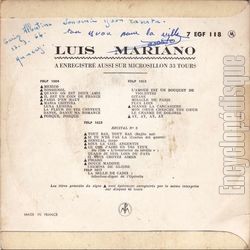 [Pochette de Sensual (Luis MARIANO) - verso]