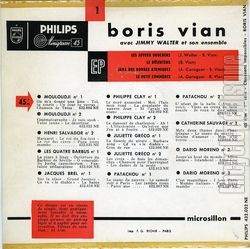 [Pochette de Chansons impossibles - N 1 (Boris VIAN) - verso]