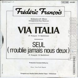 [Pochette de Via Italia (Frdric FRANOIS) - verso]