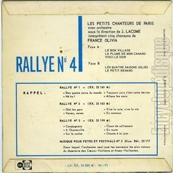 [Pochette de Rallye n 4 (CHORALE DES PETITS CHANTEURS DE PARIS) - verso]