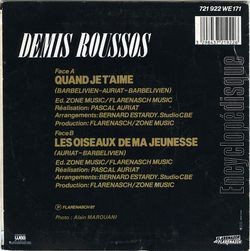 [Pochette de Quand je t’aime (Demis ROUSSOS) - verso]