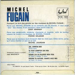 [Pochette de Joe, emmne-moi (Michel FUGAIN) - verso]