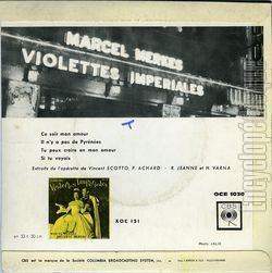 [Pochette de Violettes Impriales (Marcel MERKS) - verso]