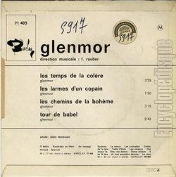 [Pochette de Les temps de la colre (GLENMOR) - verso]