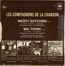 [Pochette de Merci Satchmo (Les COMPAGNONS DE LA CHANSON) - verso]