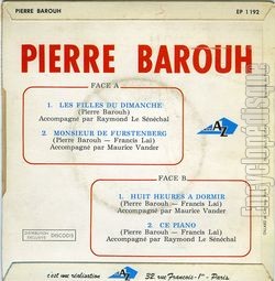 [Pochette de Les filles du dimanche (Pierre BAROUH) - verso]