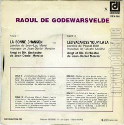 [Pochette de La bonne chanson c’est comme le bon vin (Raoul DE GODEWARSVELDE) - verso]