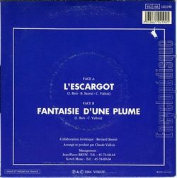 [Pochette de L’escargot (Jol BATS) - verso]