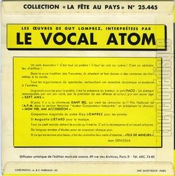 [Pochette de Guy Lomprez (Le VOCAL ATOM) - verso]