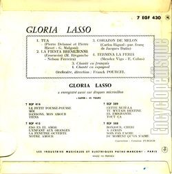 [Pochette de Tua (Gloria LASSO) - verso]