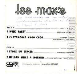 [Pochette de Music party (Les MAX’S) - verso]