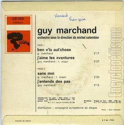 [Pochette de Ben v’l aut’ chose (Guy MARCHAND) - verso]