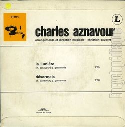 [Pochette de La lumire (Charles AZNAVOUR) - verso]